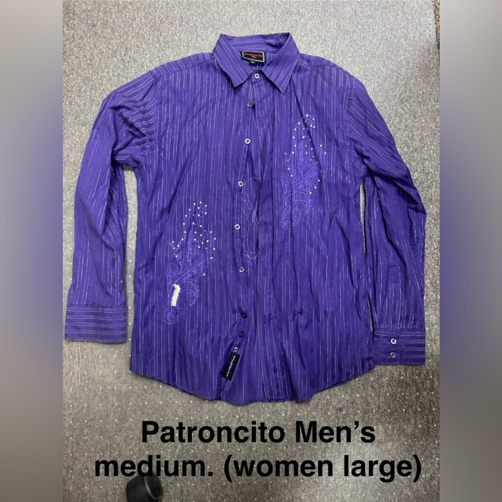 Men's Casual Purple Button Down Shirt